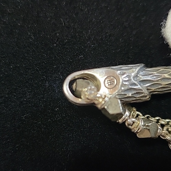 John Hardy Naga Silver Pendant & Pyrite Necklace - Picture 9 of 12